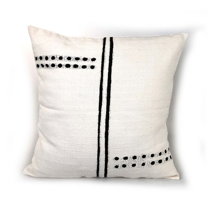 Tonga Pillow Cover - Black Dots &amp; Lines