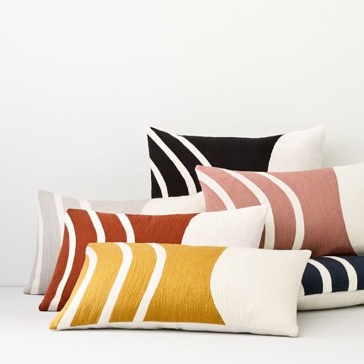 Crewel Rounded Pillow Cover West Elm