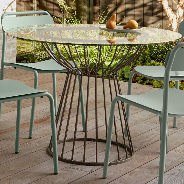 Stackable metal discount outdoor dining chairs