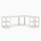 Parsons L-Shaped Desk &amp; Open Storage Shelves Set