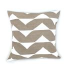 Sadza Batik Triangles Pillow Cover - Taupe