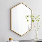 Metal Frame Hexagon Wall Mirror
