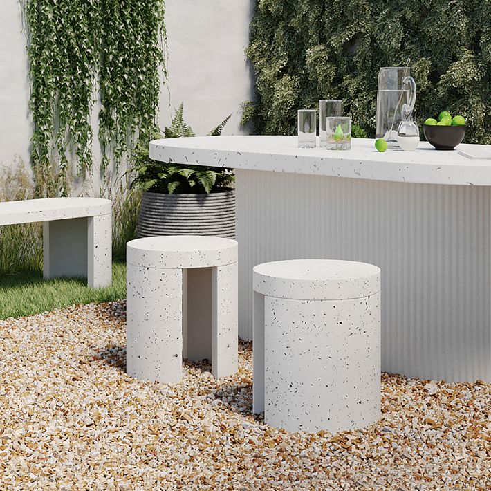 Terrazzo Concrete Outdoor Stool