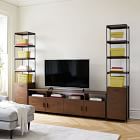 Foundry Narrow Bookcase &amp; Console Set - Dark Walnut