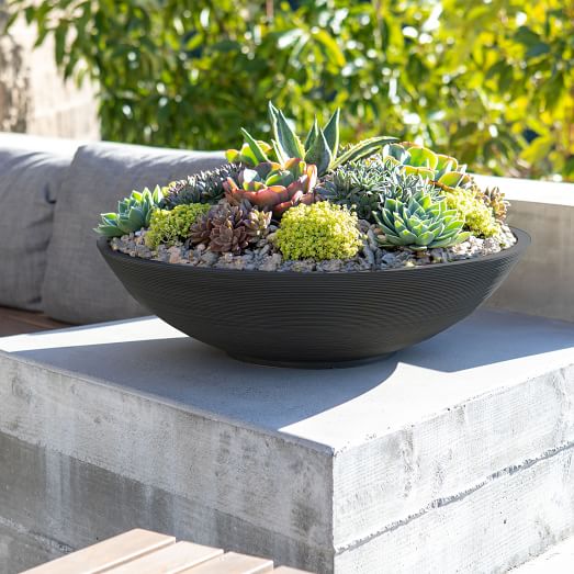 Veradek Lane Bowl Pflanzgefäße – 2er-Set, Rund, Sandfarben, 20,3 Cm Hoch, Ø 81,3 Cm – Frostsicher & Wetterfest Für Garten & Balkon