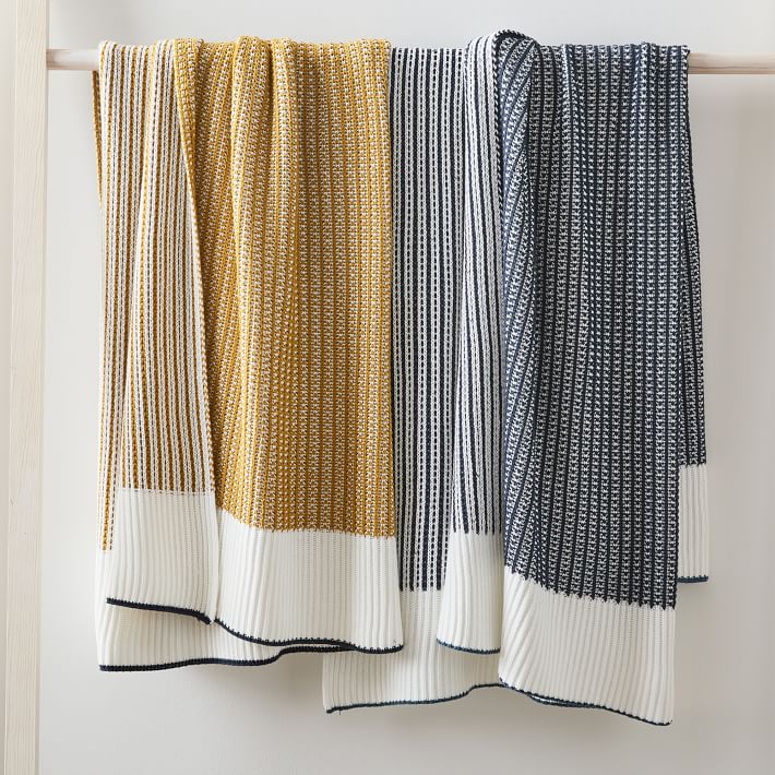 Cotton Stripe Edge Throw