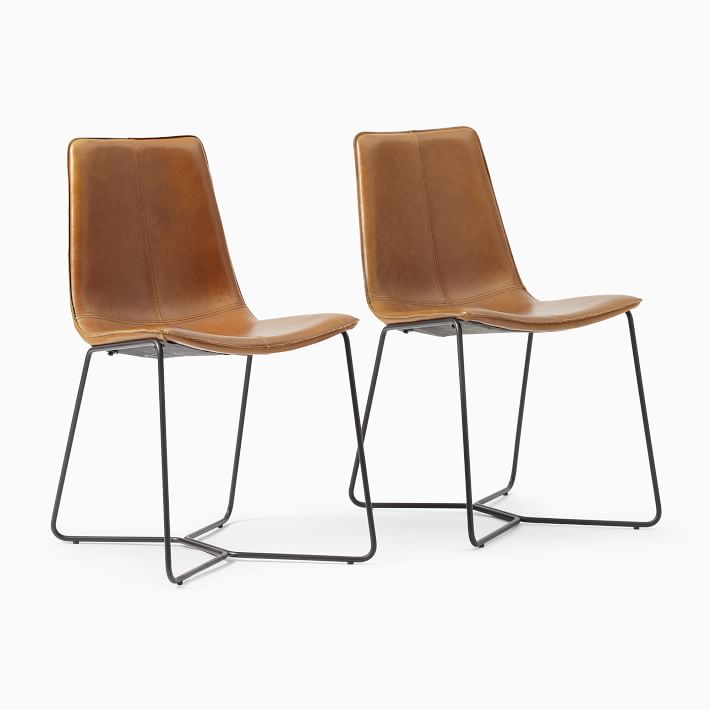 Slope Leather Dining Chair Set of 2 West Elm