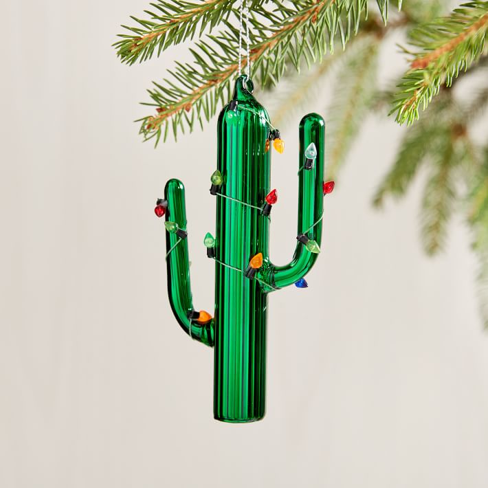 Blown Glass Cacti Ornament