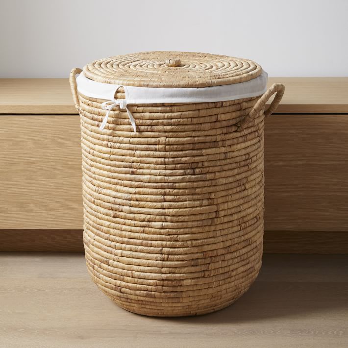 Woven Seagrass Lidded Hamper