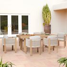 Portside Wood Outdoor Dining Table (76.5&quot;) &amp; Porto Dining Chairs Set