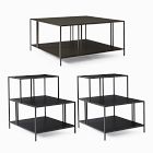 Profile Square Coffee Table &amp; 2 Side Tables Set