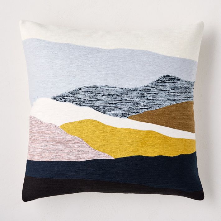 Crewel Landscape Pillow Cover | West Elm