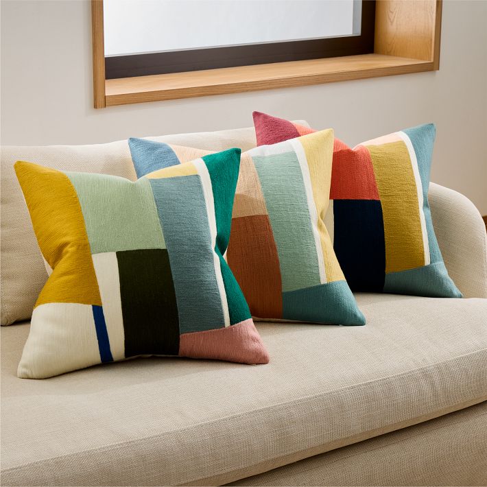 Crewel Geo Pieces Pillow Cover | West Elm