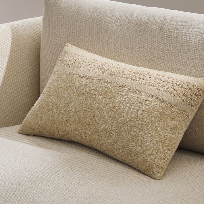 Embroidered Lattice Pillow Cover
