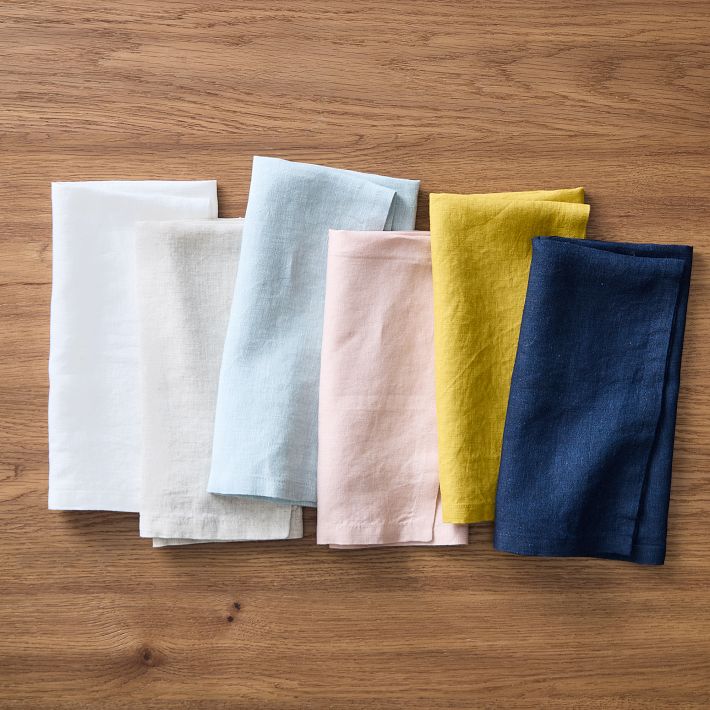 European Flax Linen 20" x 20" Napkin Set (Midnight Color)