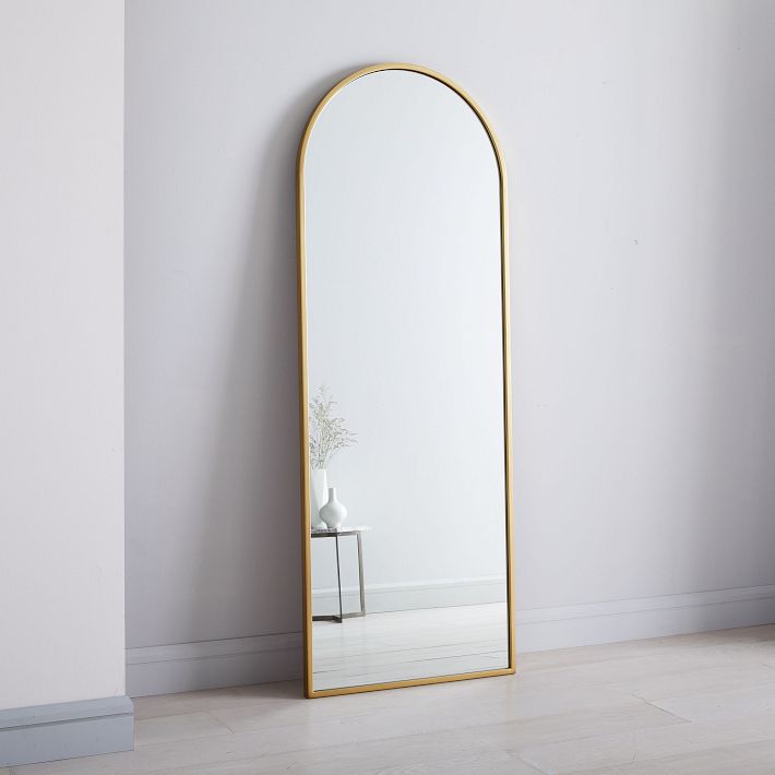 Metal Frame Arched Floor Mirror - 28&quot;W x 74&quot;H