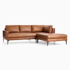 Andes Leather 3-Piece Ottoman Sectional (94&quot;&ndash;105&quot;)
