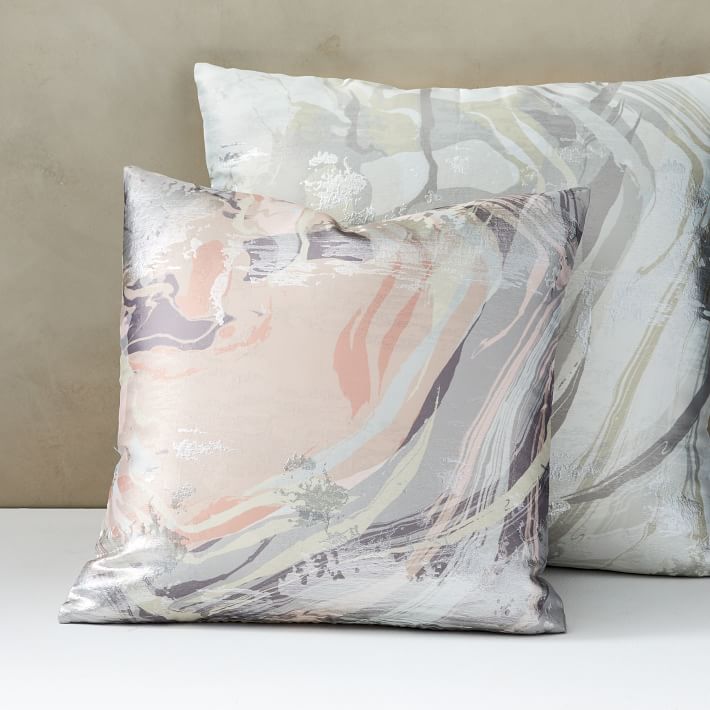 Marble Swirl Brocade Pillow Cover
