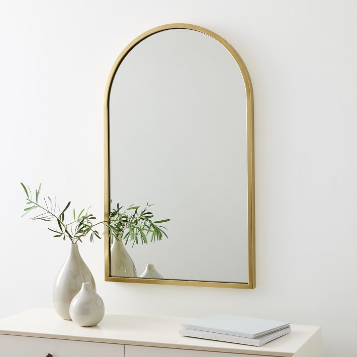 Metal Frame Arched Wall Mirror