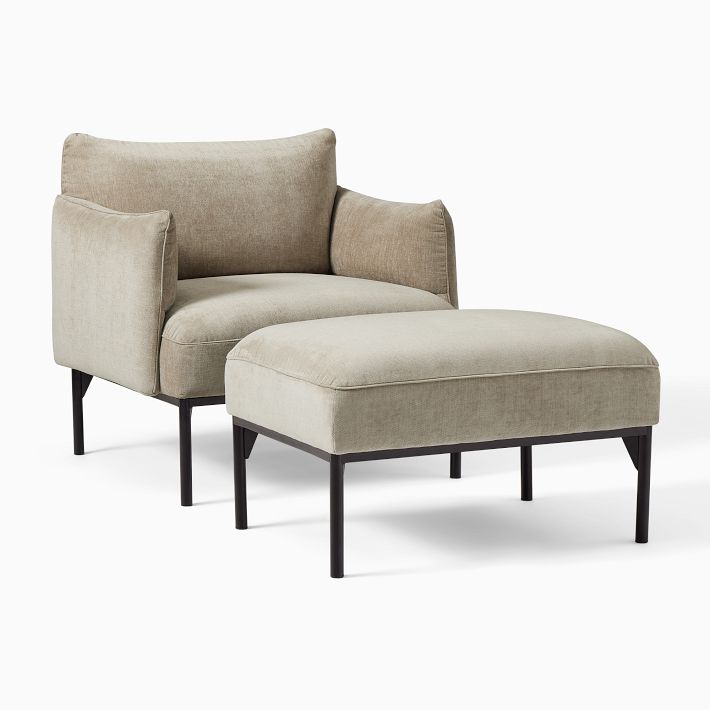 West elm store chair with ottoman