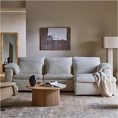 Sectional with store chaise and recliner