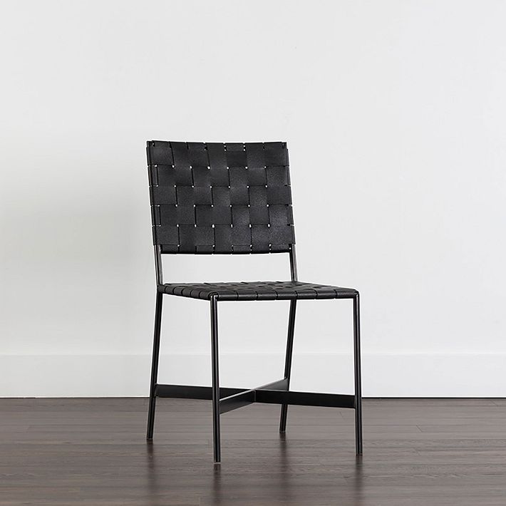 Woven Leather Dining Chair