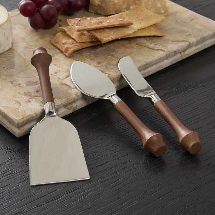 Tira Wood &amp; Metal Cheese Knives (Set of 3)