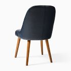 Mid-Century Leather Dining Chair - Wood Legs