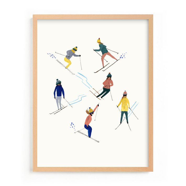 Ski People Framed Wall Art by Minted for West Elm Kids