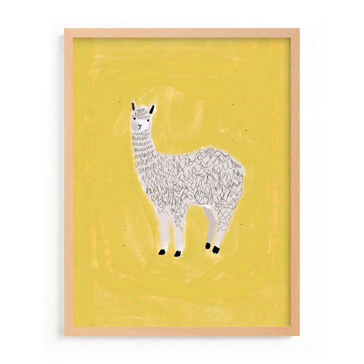 Sunshine Alpaca Framed Wall Art by Minted for West Elm Kids