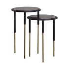 Marble &amp; Wrought Iron Nesting Side Tables (15&quot;)