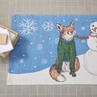 Organic Dapper Fox &amp; Snowman Bath Mat