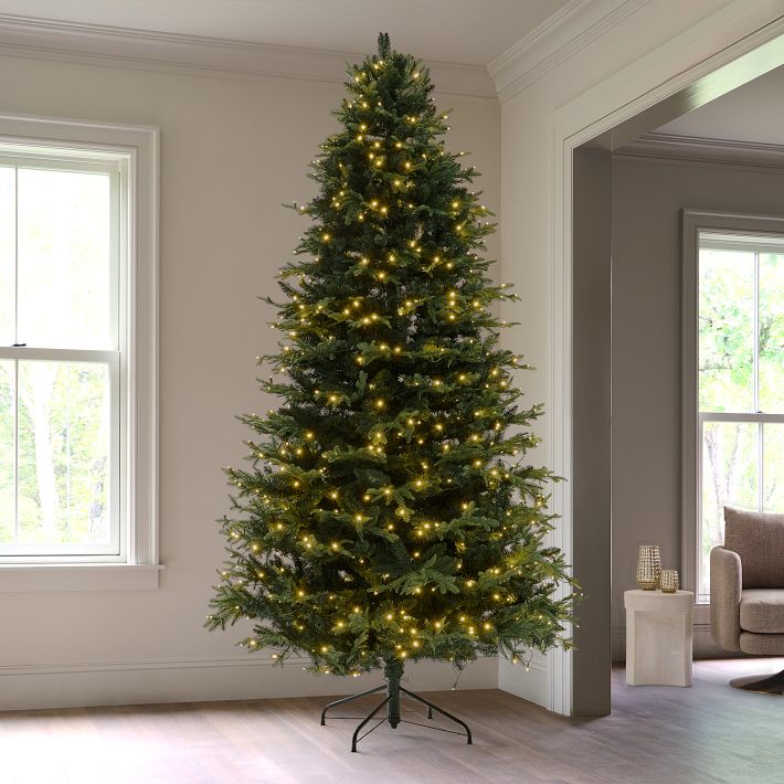 Pre-Lit Faux Blue Spruce Green Christmas Tree