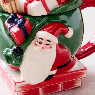 Playful Holiday Mugs: Williams Sonoma Figural Christmas Tree and
