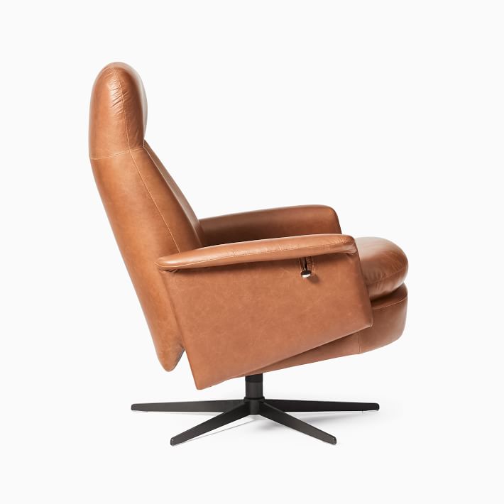 Crescent Recliner, Poly, Twill, Dove, Antique Bronze, West Elm