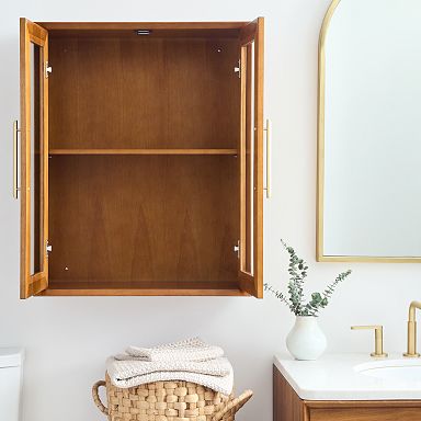 Wood bathroom on sale storage cabinet