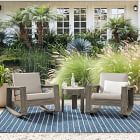 Portside Outdoor Rocking Chairs &amp; Round Side Table Set