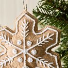 Embroidered Felt Gingerbread Snowflake Ornament