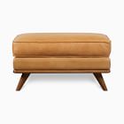 Zander Leather Ottoman | West Elm