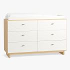 Cora 6-Drawer Changing Table (56&quot;) - Natural/White