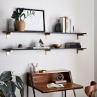 Linear Black Lacquer Wall Shelves with Jordan Brackets