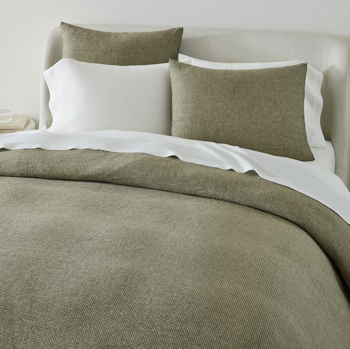 European Flax Linen Mini Waffle Duvet Cover & Shams