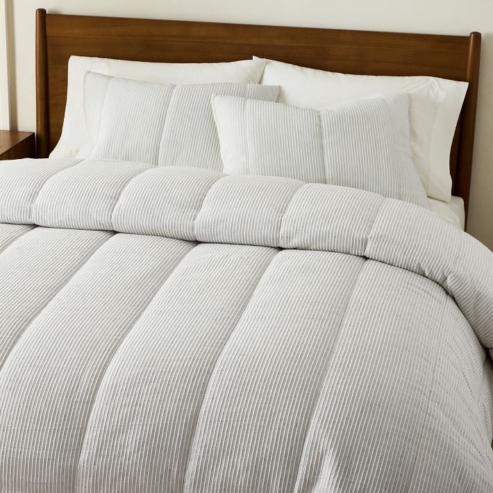 Heathered Linear Comforter & Shams West Elm