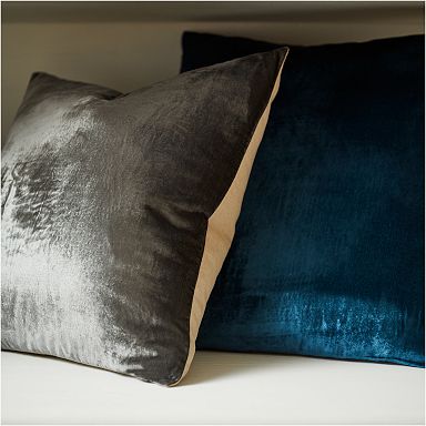 Lush Midnight black velvet toss pillow by Q. Design