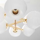 Staggered Glass 8-Light Chandelier (38&quot;) - Milk