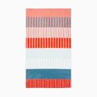 Organic Collage Stripe Beach/Pool Towel - Lagoon