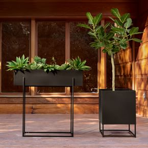 Streamline Metal Indoor/Outdoor Planters | West Elm