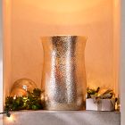 Silver Hammered Mercury Candleholders &amp; Vases