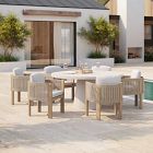 Concrete Pedestal Outdoor Round Dining Table (32&quot;&ndash;60&quot;) &amp; Porto Dining Chairs Set