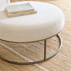 Box Frame Round Ottoman | West Elm